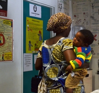 Mother and child visit the clinic